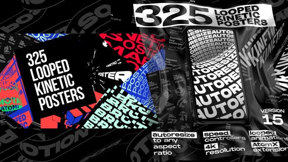Seamless Loop Kinetic Posters V14