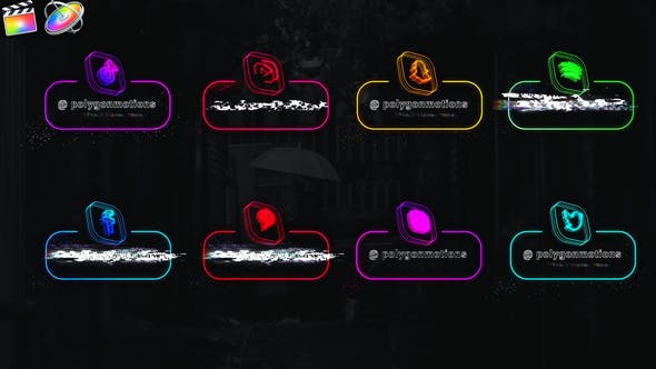 Neon Social Media Lowerthirds