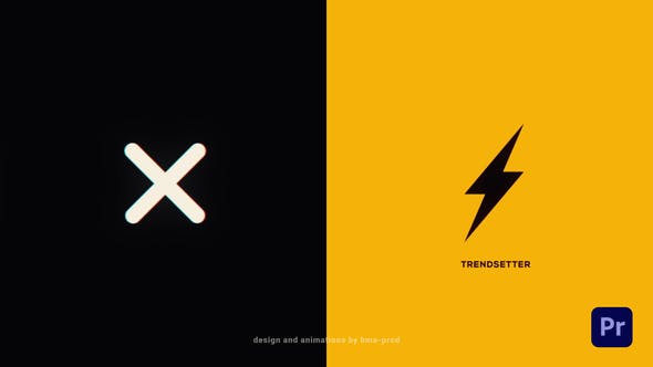 Flat Glitch Logo Reveal 2 For Premiere Pro