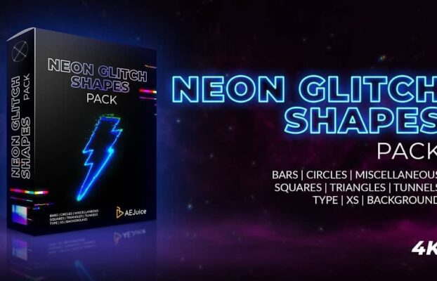 AEJuice – Neon Glitch Shapes