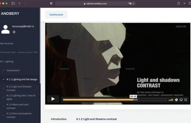 Cinematic Light – Online course – Andbery