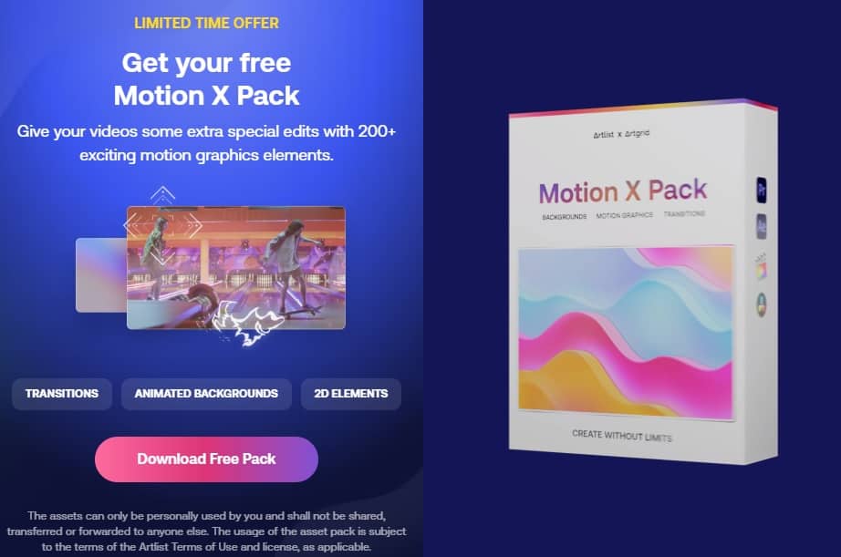 Artlist & Artgrid – 200+ Elements – Motion X Pack