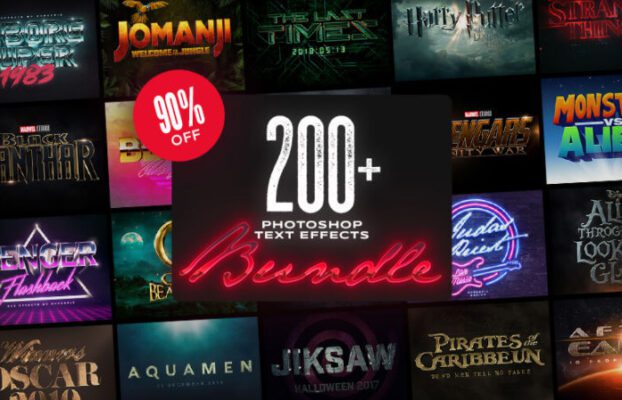 InkyDeals 200+ Photoshop Text Effects Bundle