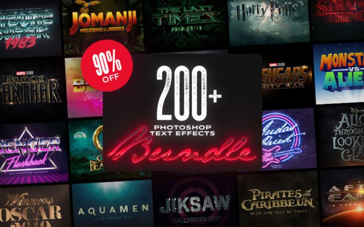 InkyDeals 200+ Photoshop Text Effects Bundle