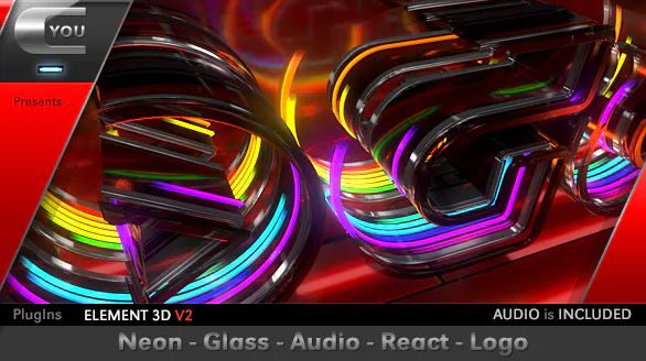 NEON GLASS AUDIO REACT LOGO