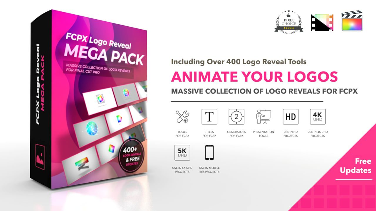 Pixel Film Studios – FCPX Logo Reveal Mega Pack