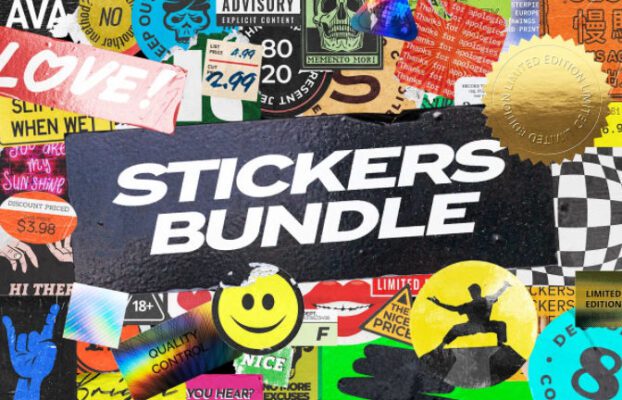 Sticker Mockup Bundle Logo Branding