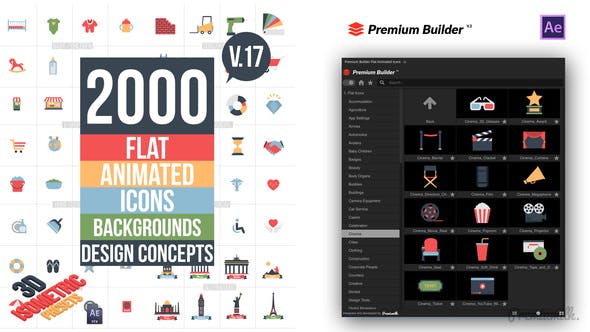 Flat Animated Icons Library V17