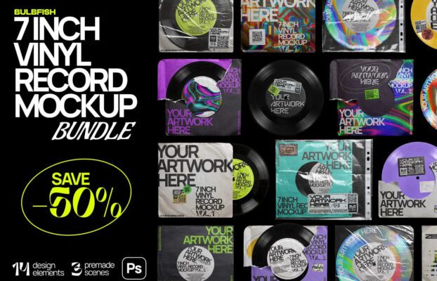 BULBFISH – 7 Inch Vinyl Record | Mockups Bundle