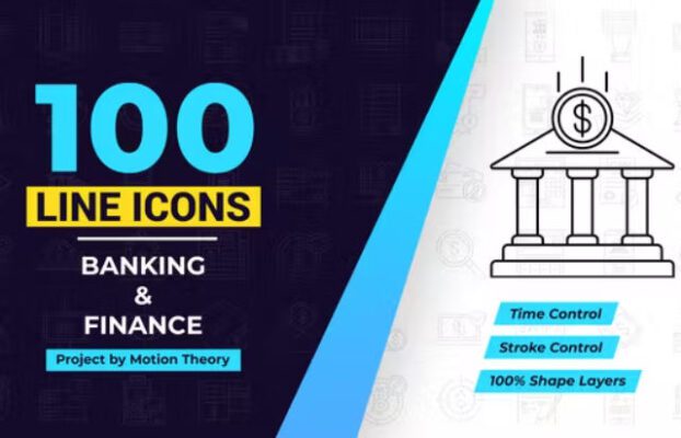 100 Banking & Finance Line Icons
