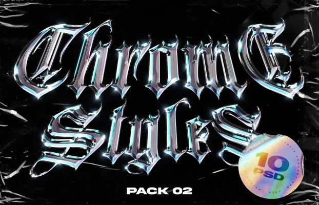 Creative Market – Chrome Text Styles Vol.2