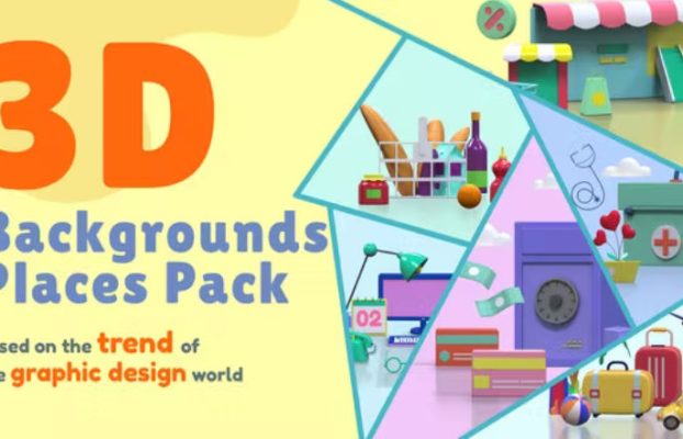 3D Backgrounds and Places Pack for Animated Presentation