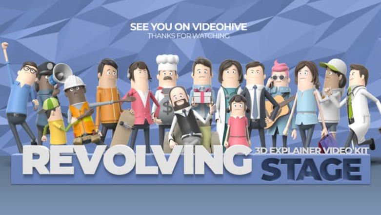 3D Explainer Video Kit: Revolving Stage V1