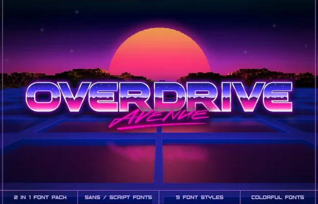 Overdrive Avenue – 2 in 1 Retro Wave Font