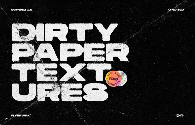 FLYERWRK – Schwrz – 100 Dirty Paper Textures