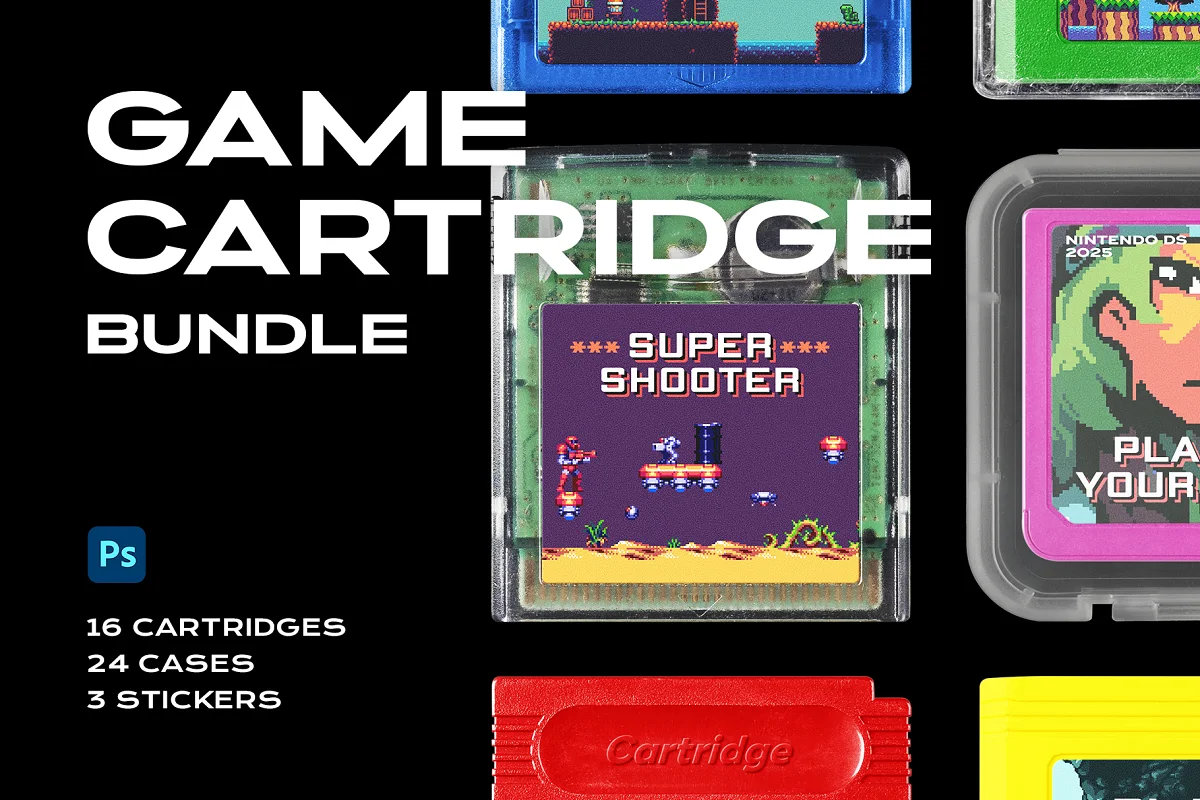 Creative Market – Game Cartridge Mockup Bundle Retro
